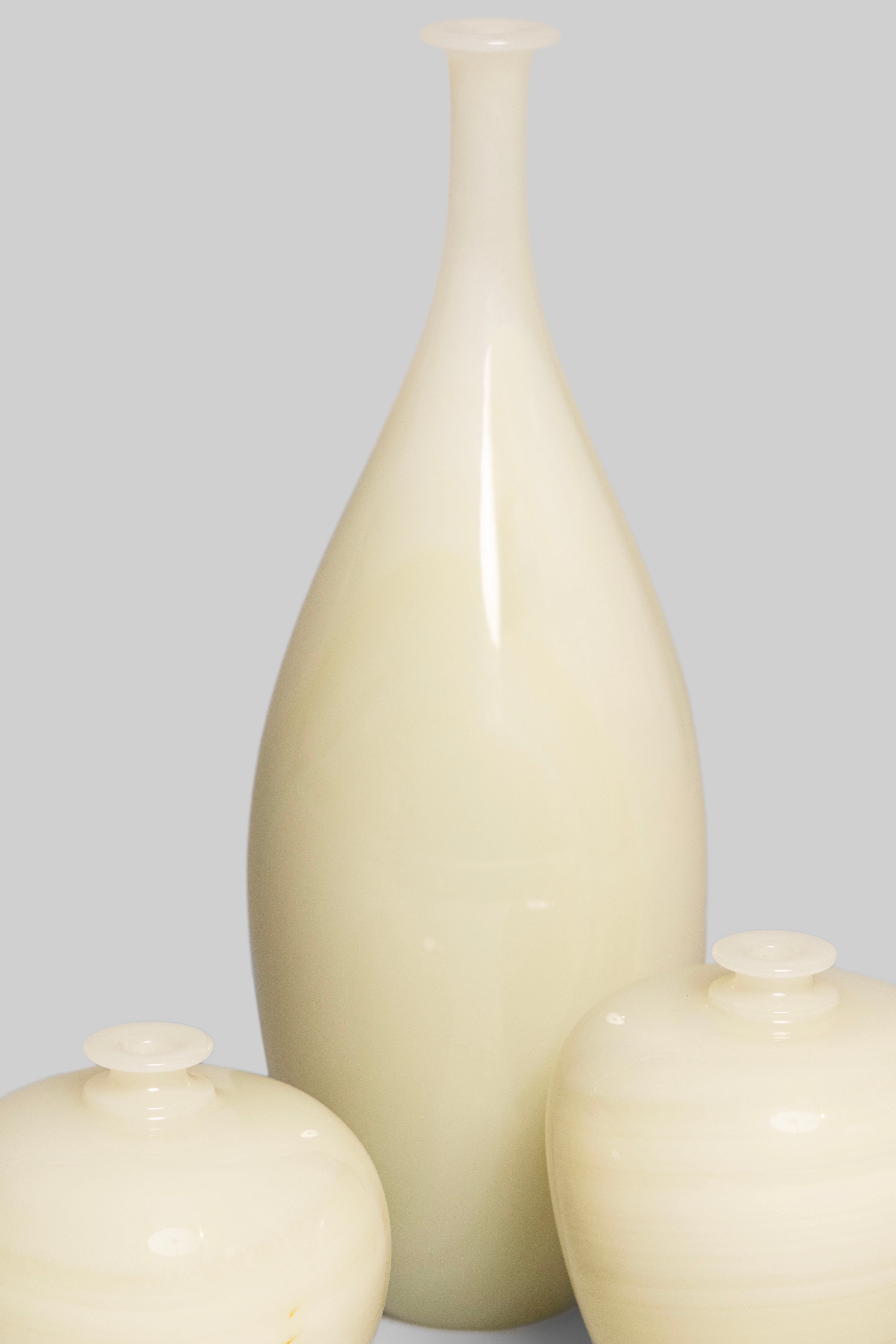 Sage Pebble Vase Trio