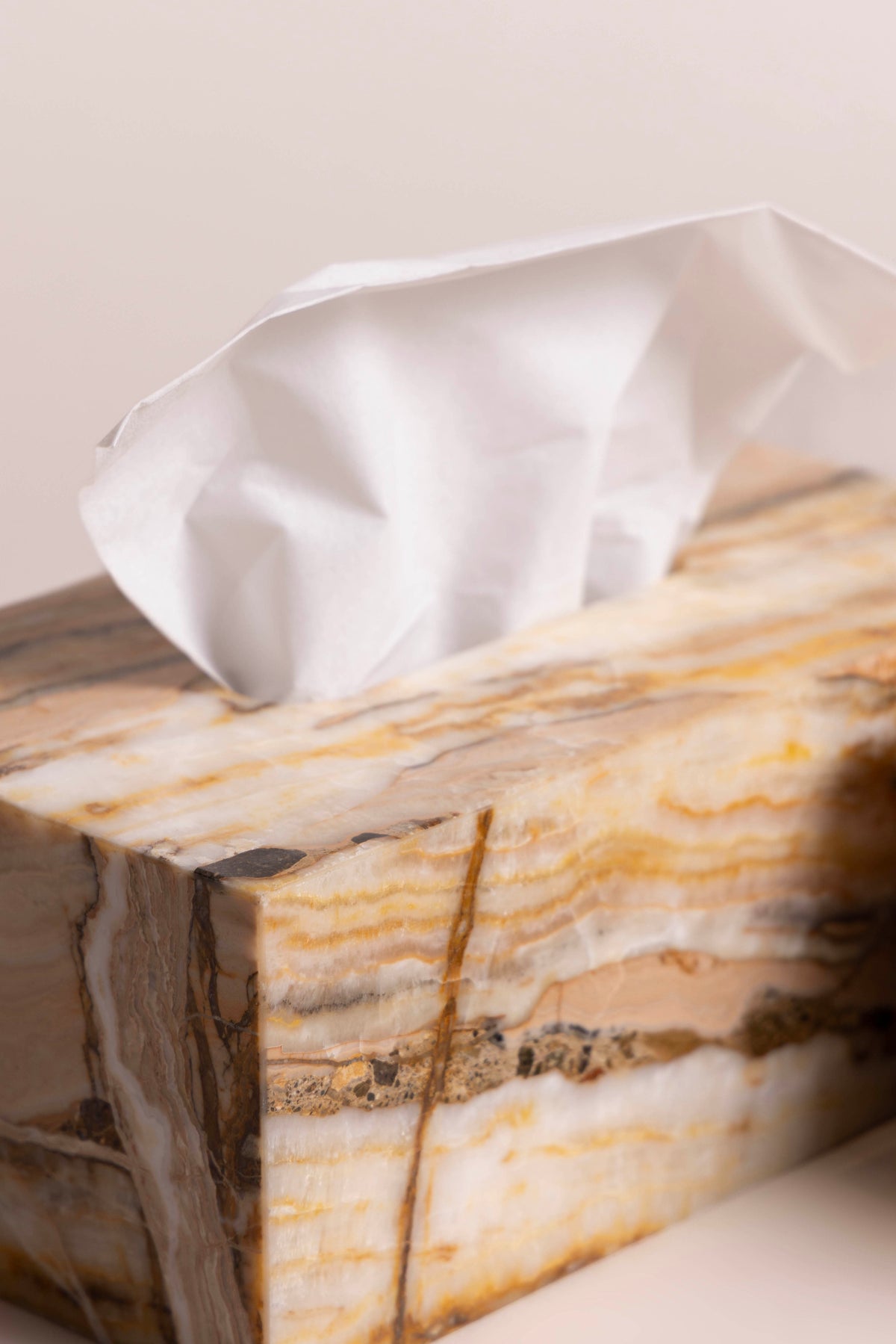 Cloud Yellow Marble Tissue Box