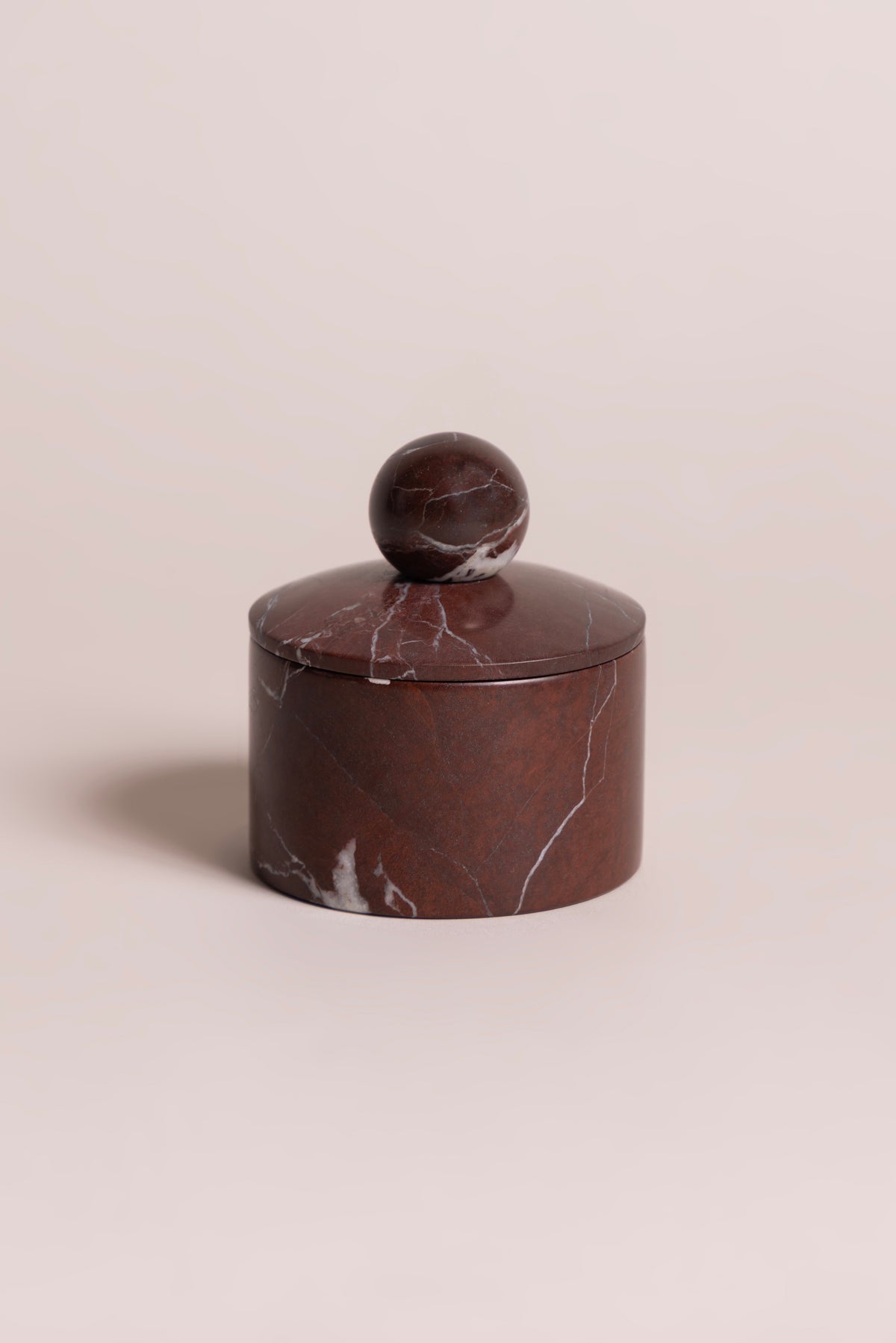 Rosso Levanto Marble Orb Lid Jar
