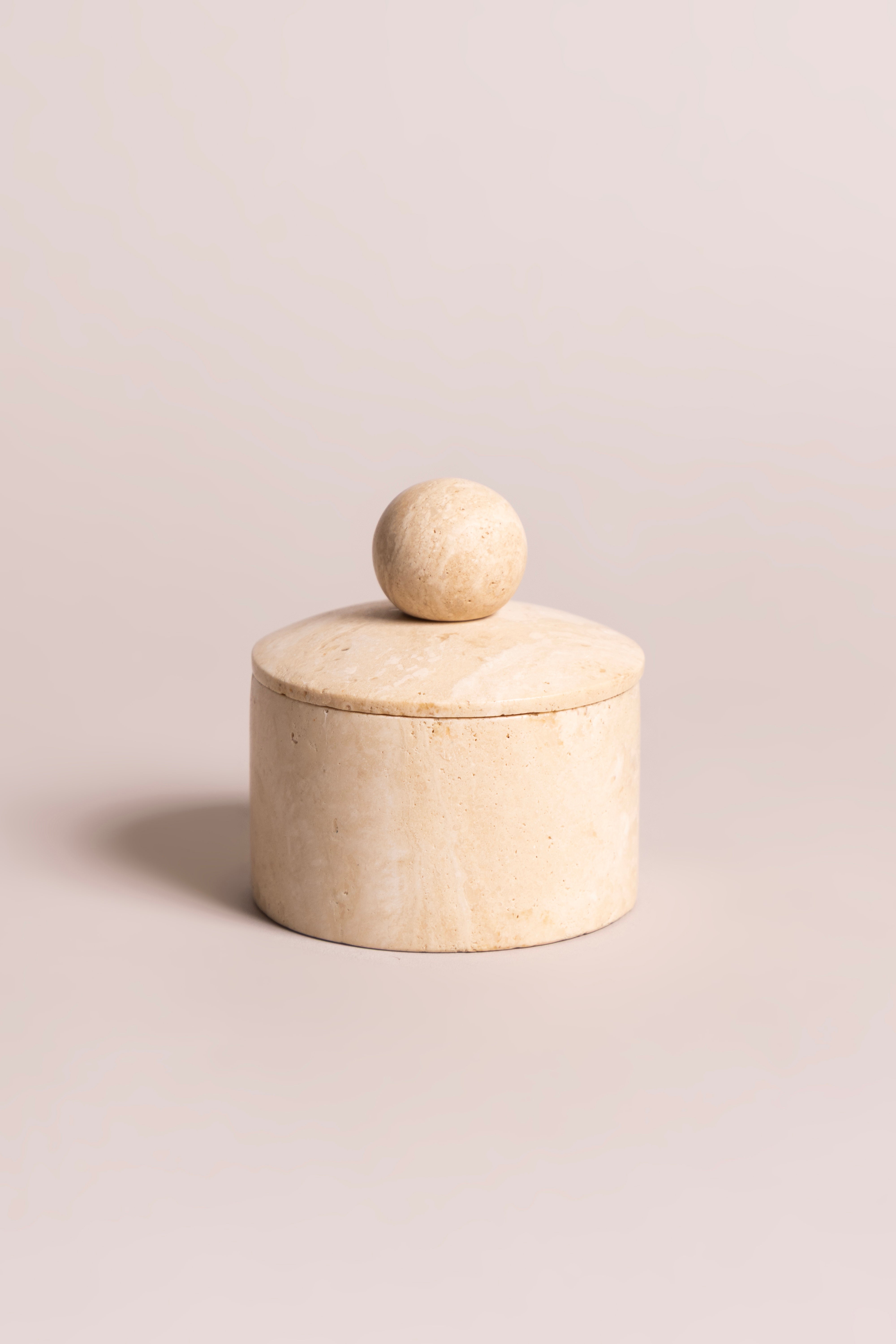 Travertine Orb Lid Jar