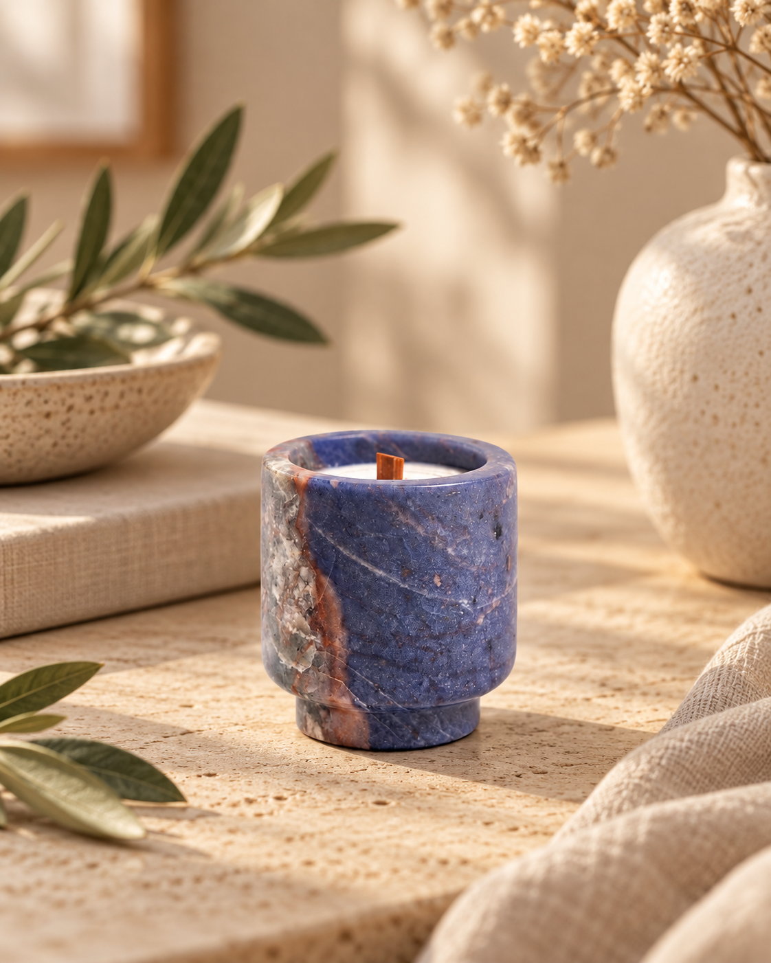 Sodalite Candle Cup