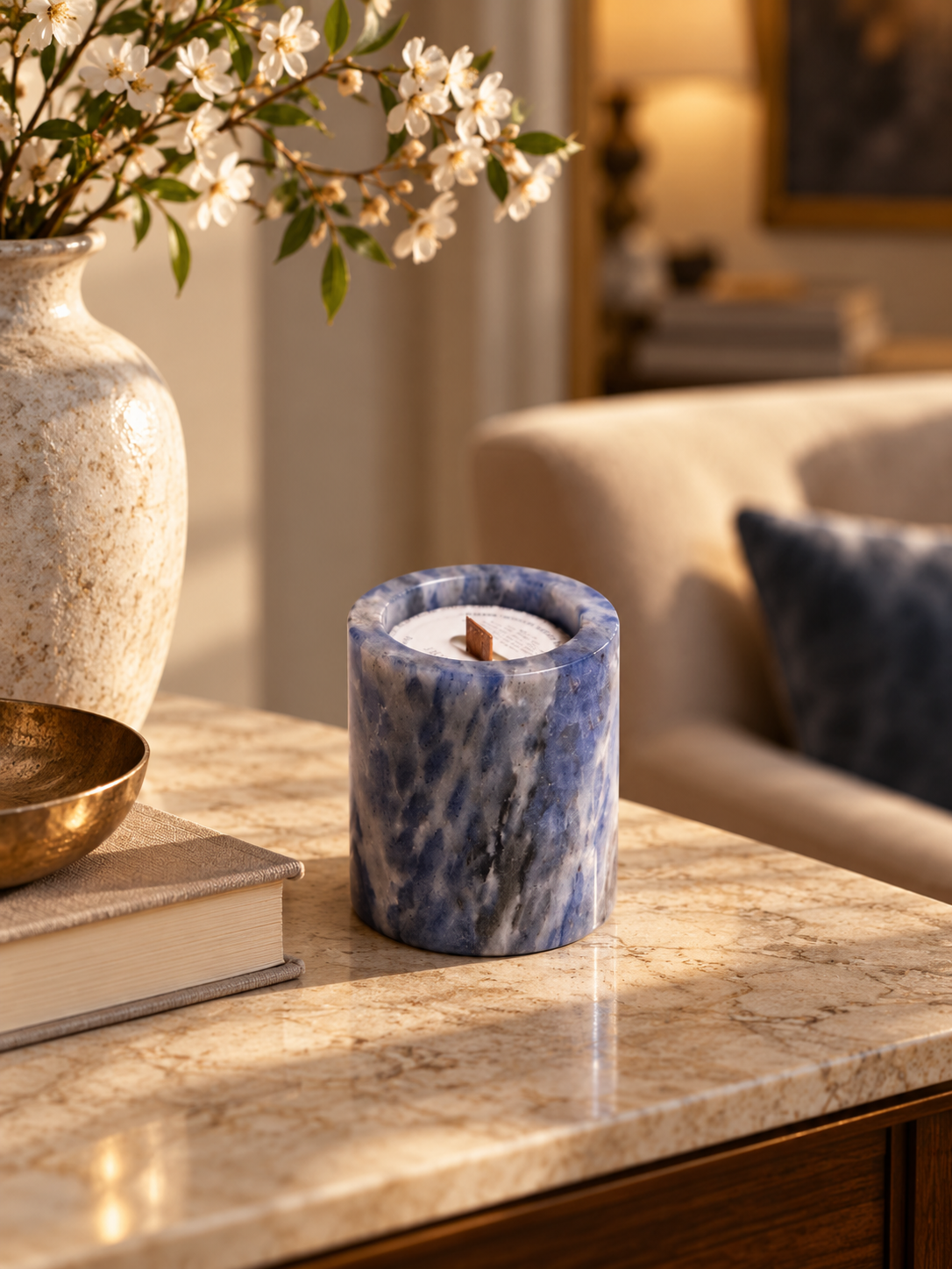 Sodalite Candle Cup