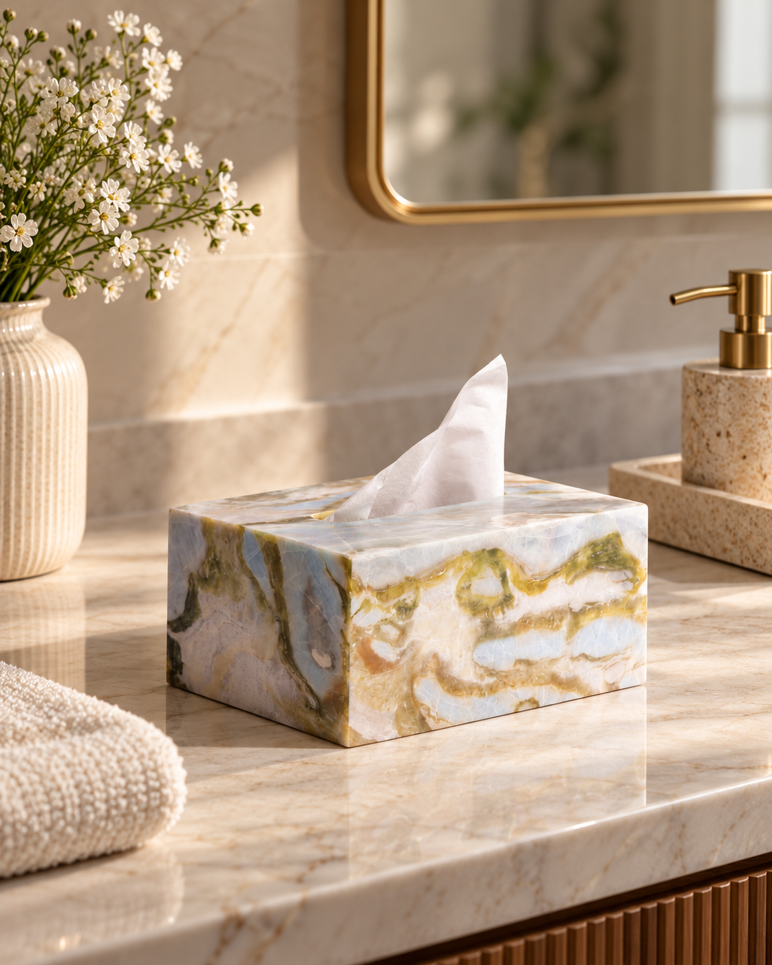 Maldivian Blue Marble Tissue Box
