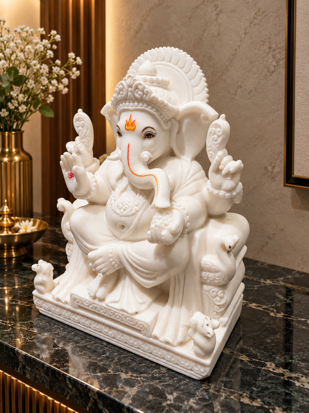 Regal White Ganesha
