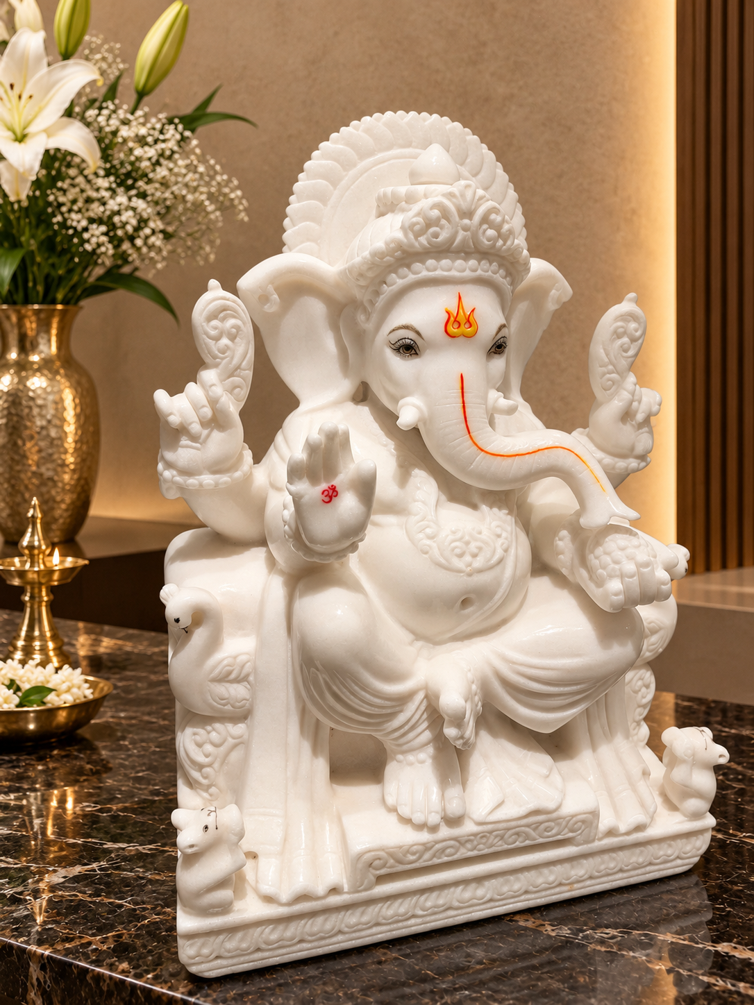 Regal White Ganesha