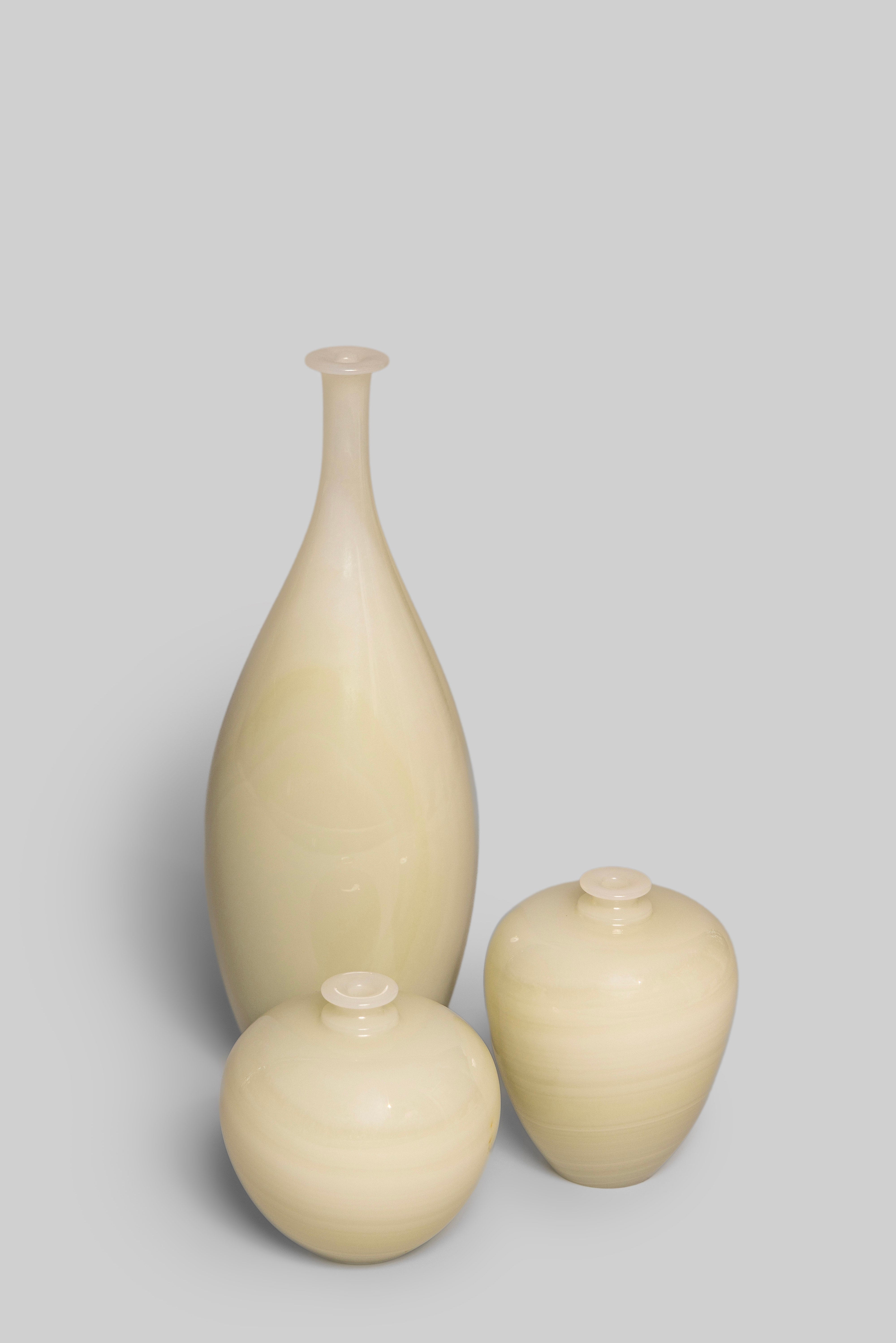 Sage Pebble Vase Trio