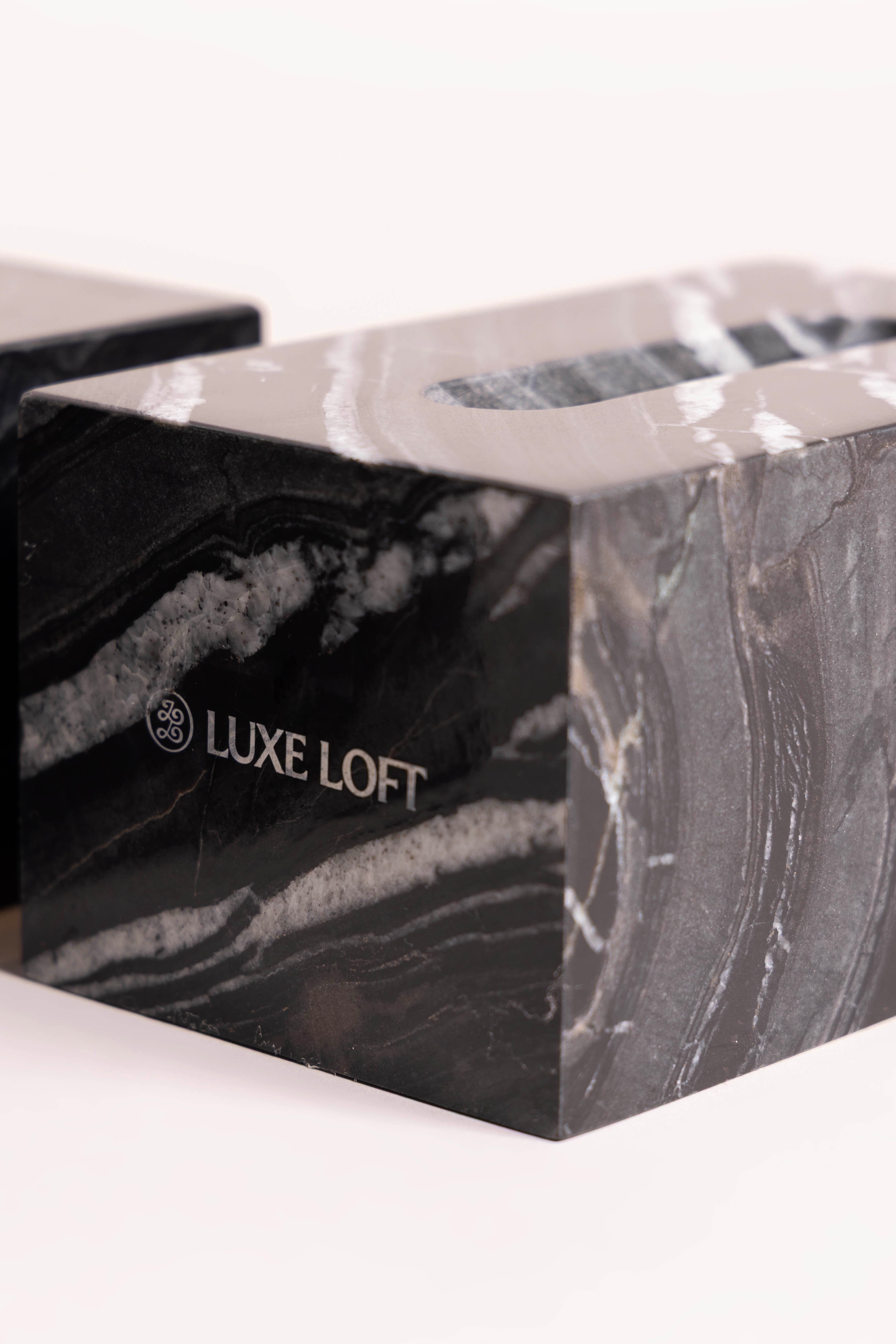 Black Tree Marble Tissue Box