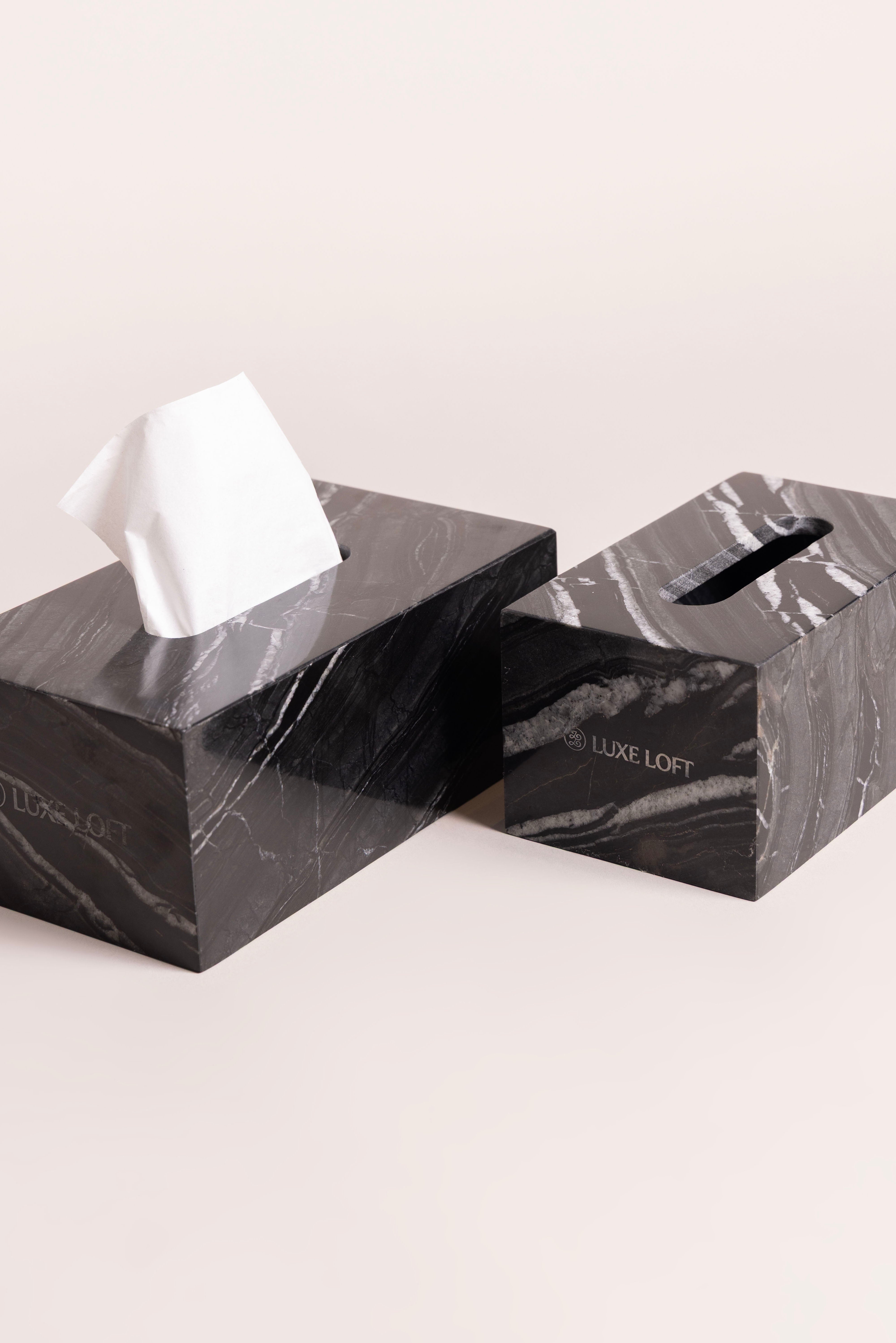 Black Tree Marble Tissue Box