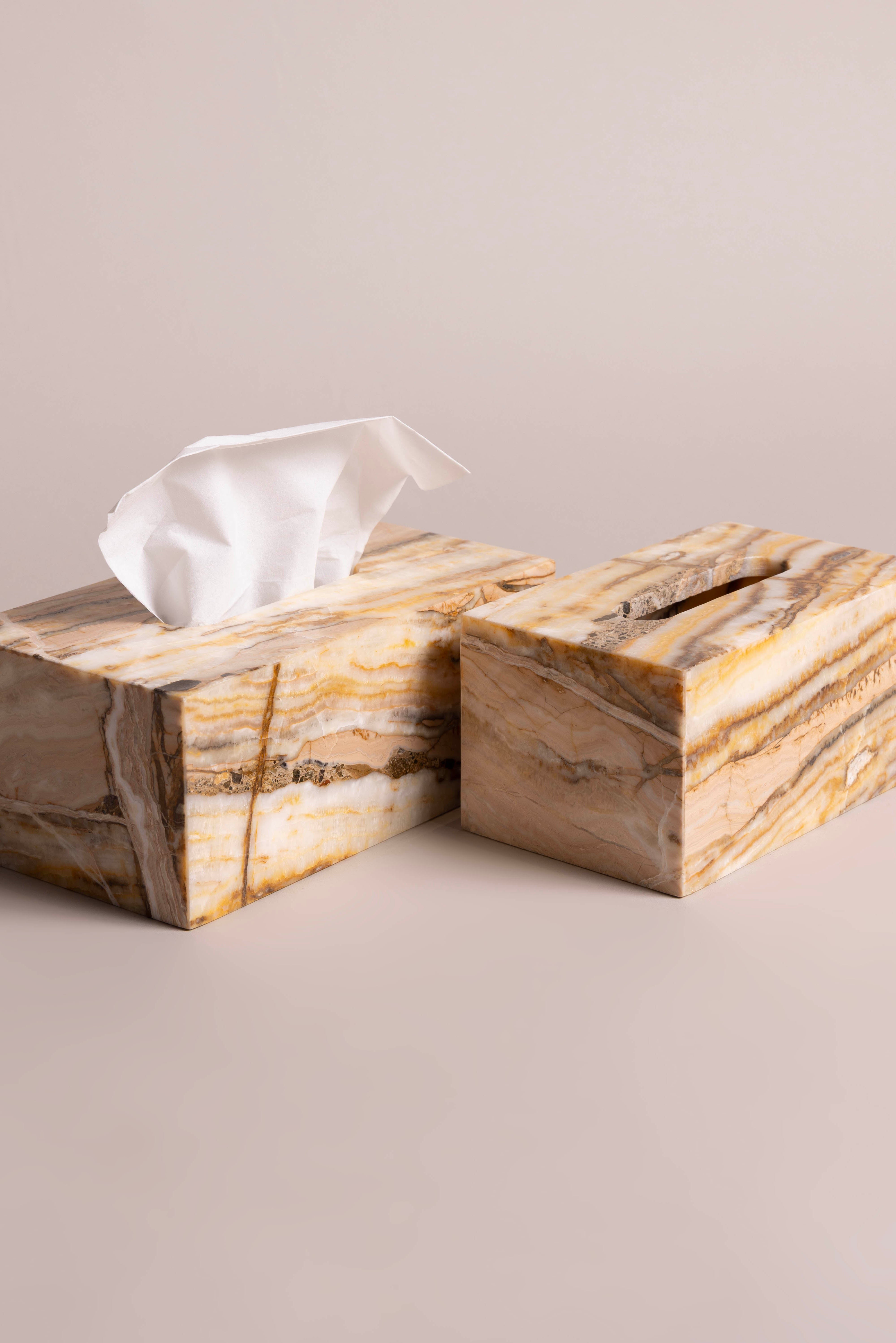Cloud Yellow Marble Tissue Box