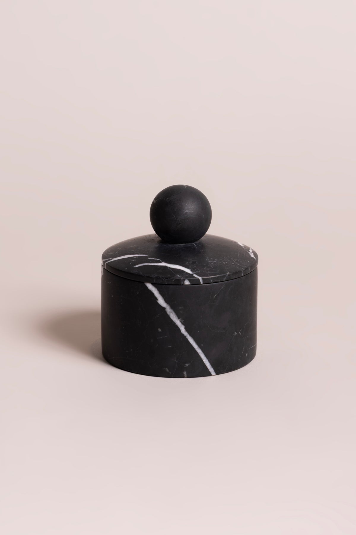 Nero Marquina Marble Orb Lid Jar