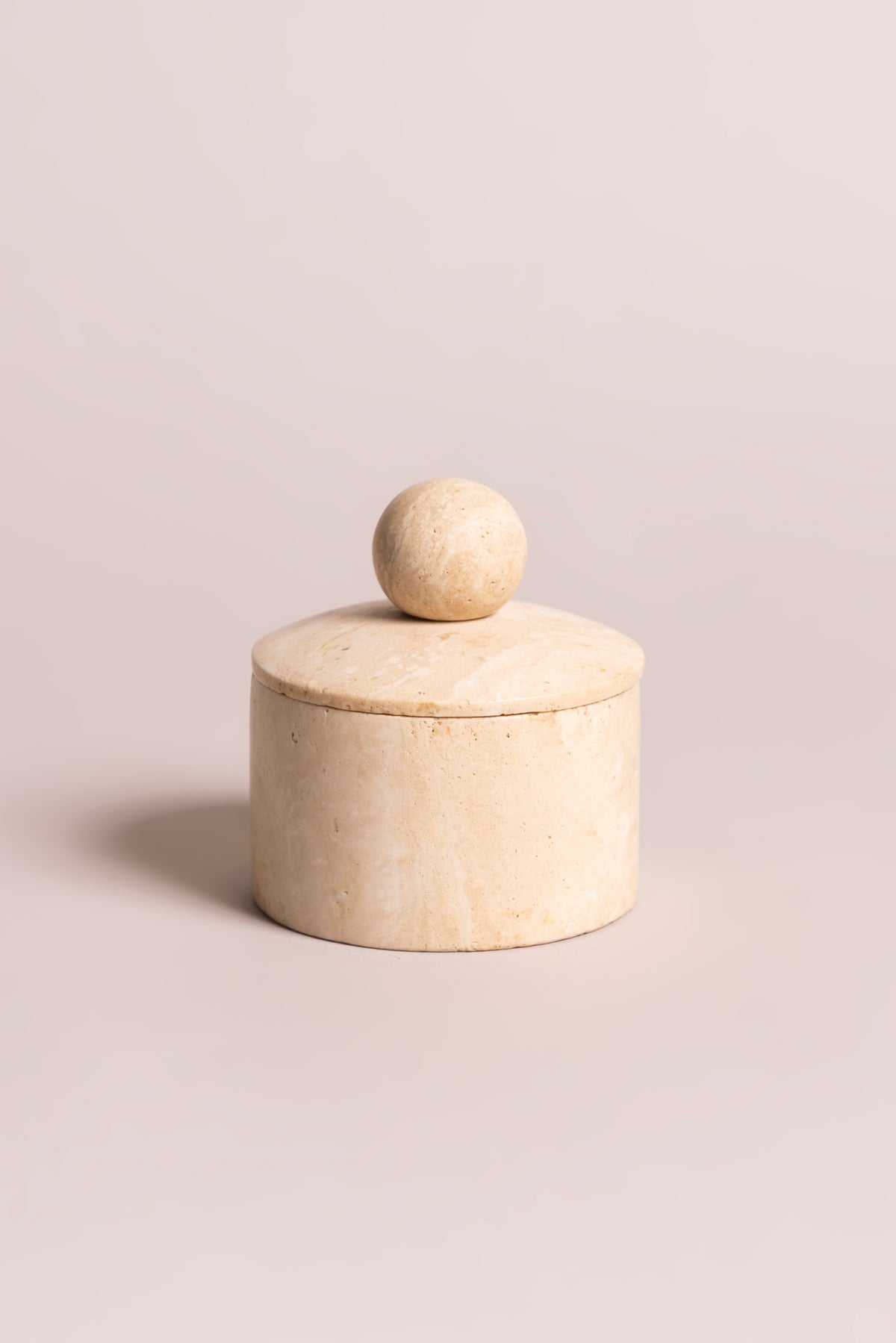 Travertine Orb Lid Jar
