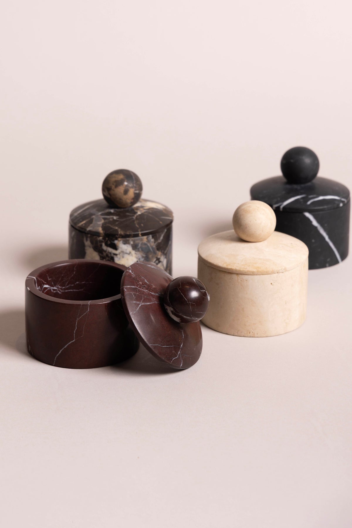 Portoro Marble Orb Lid Jar