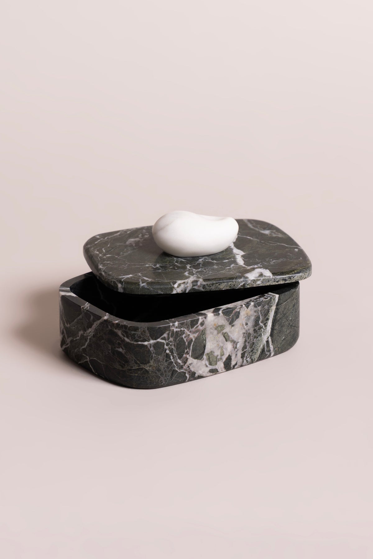 Grand Antique Marble Pebble Lid Jar