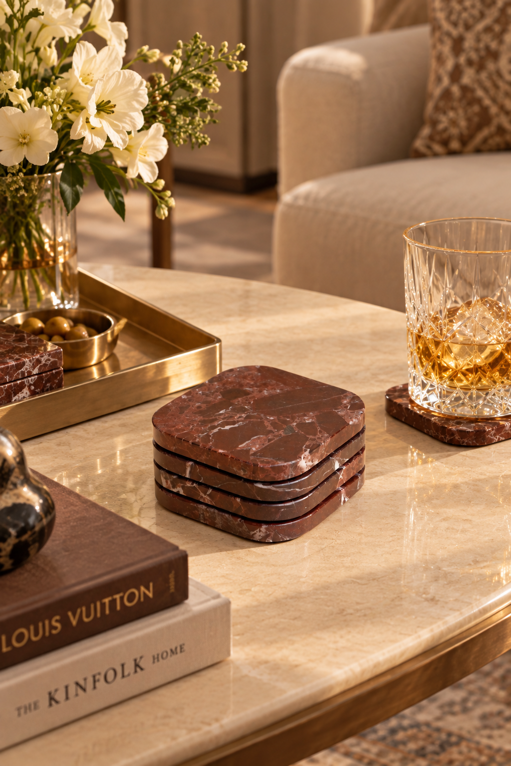 Marble Rouge Coasters
