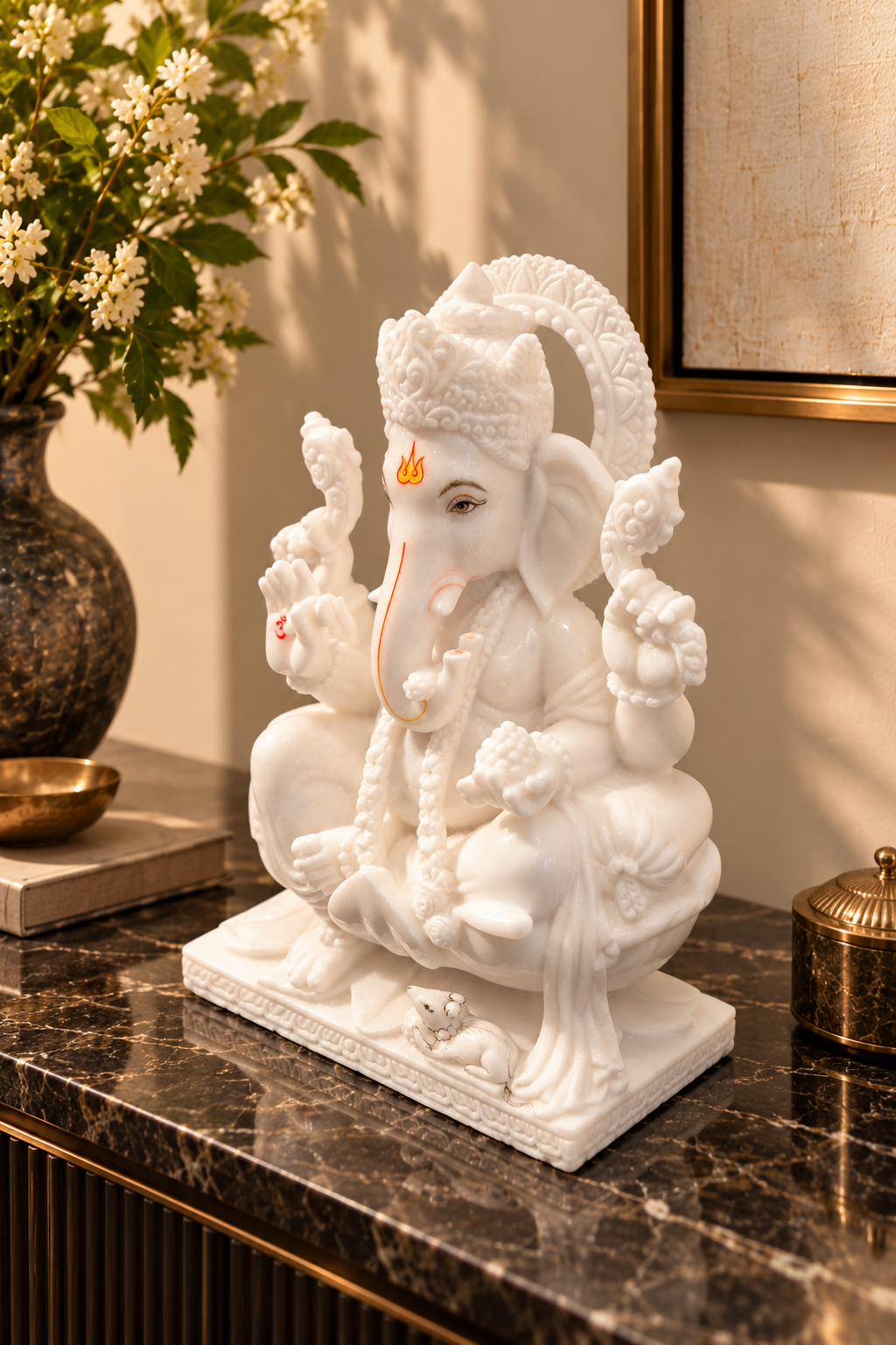 Divine White Ganesha