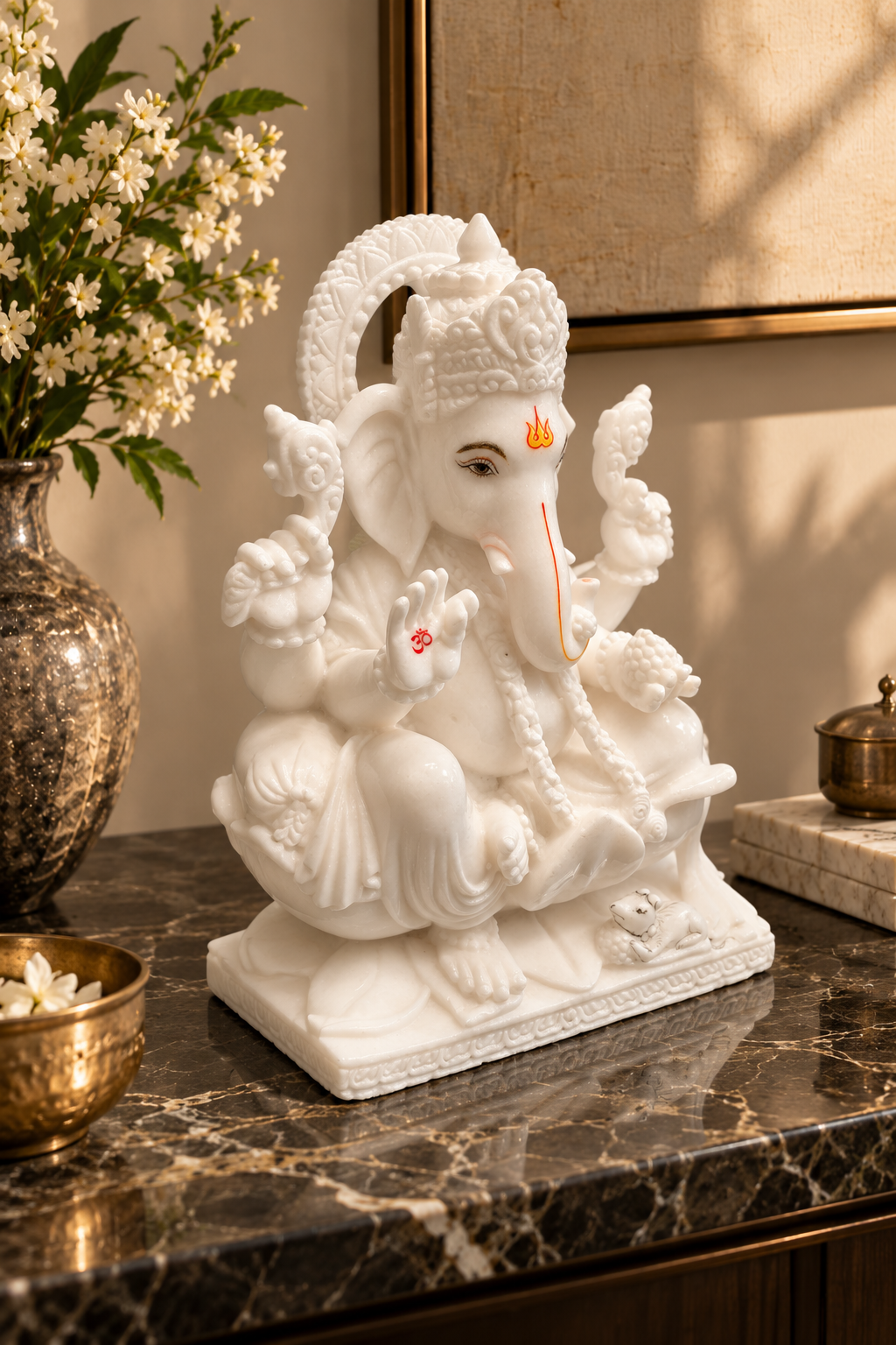 Divine White Ganesha