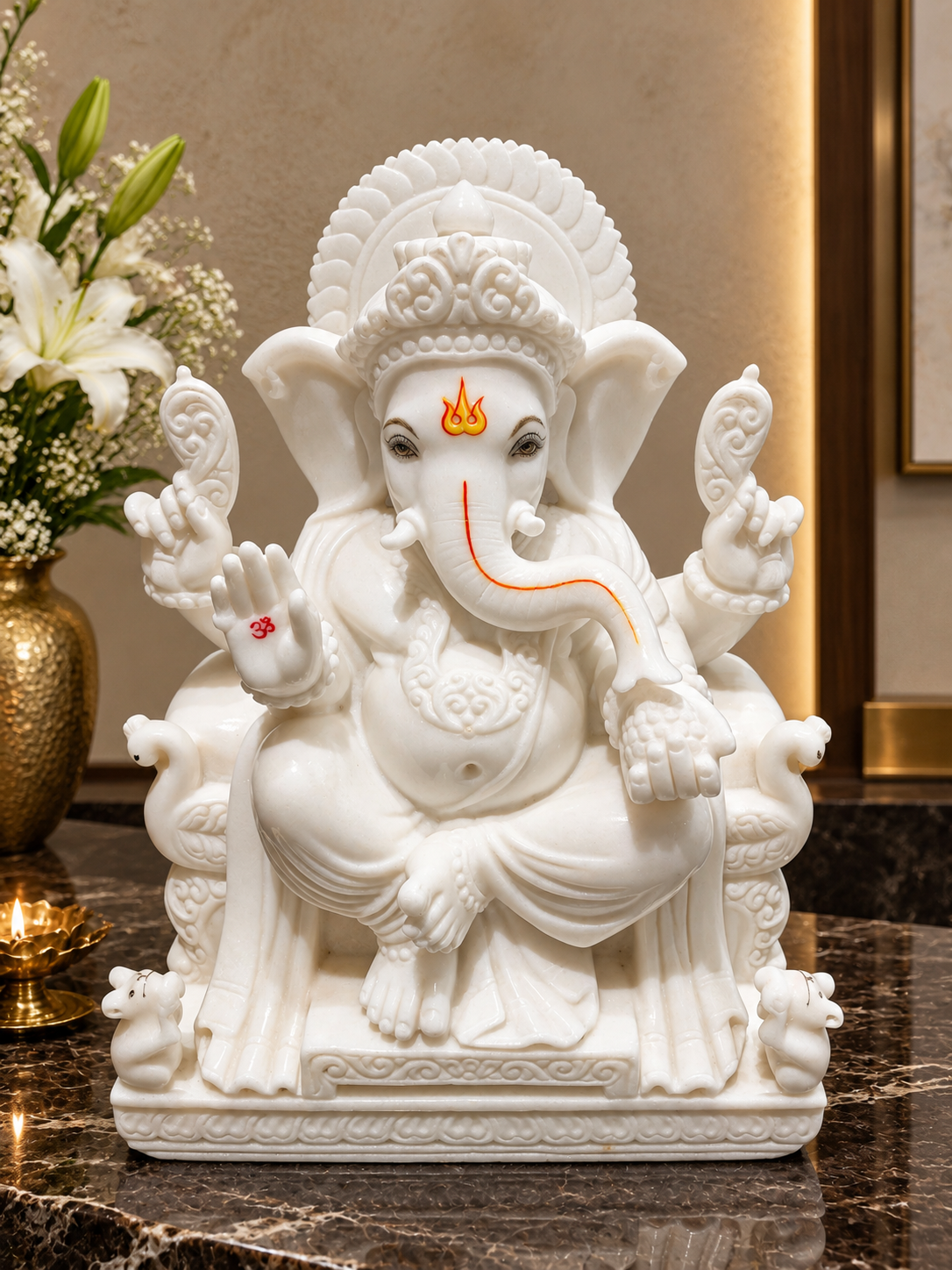 Regal White Ganesha