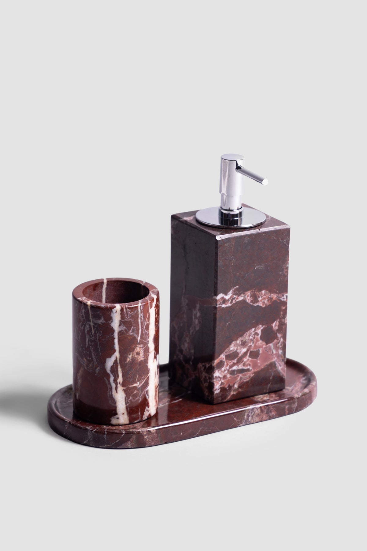 Rosso Levanto Marble Bath Set