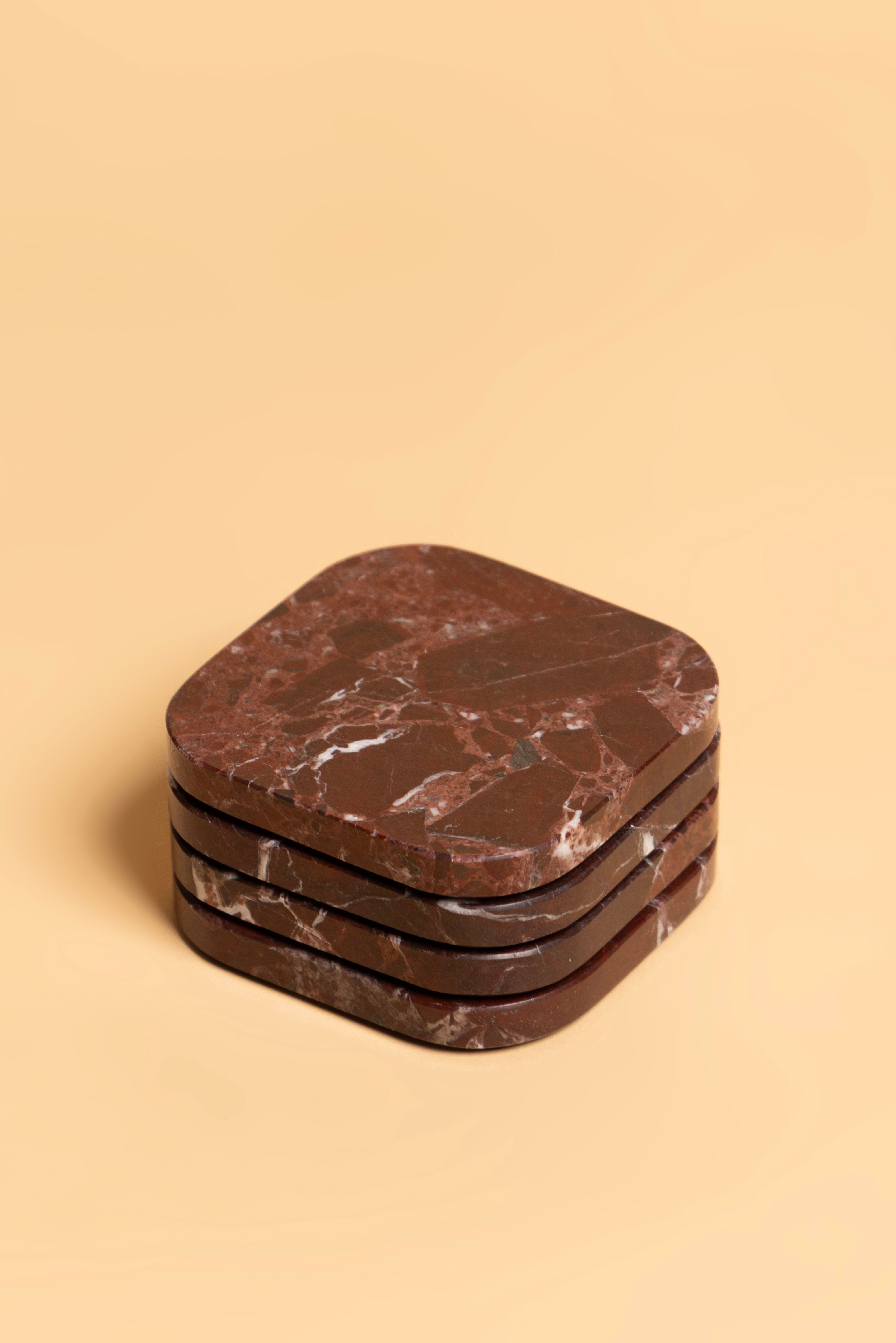 Marble Rouge Coasters